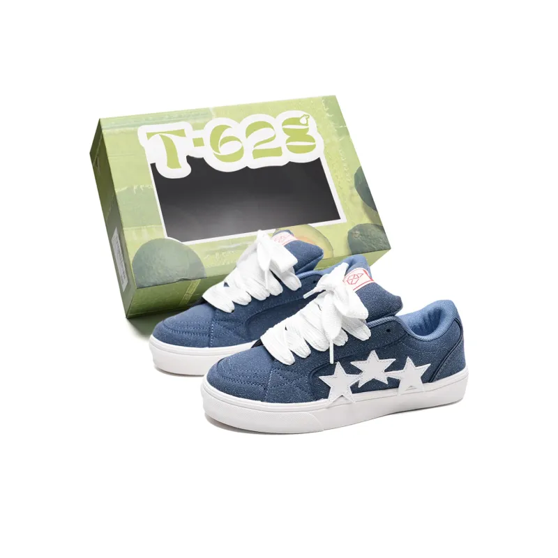 T628 Stars Puffy Shoes Slip Resistant, Abrasion Resistant, Lightweight Low Top Skateboard Shoes Unisex-106