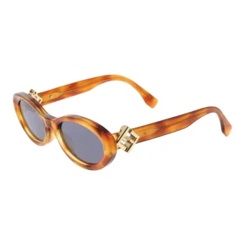 FENDI Acetate Oval Sunglasses Unisex Orange