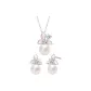 925 Sterling Silver-Cherished Magnolia Necklace+Stud Earrings
