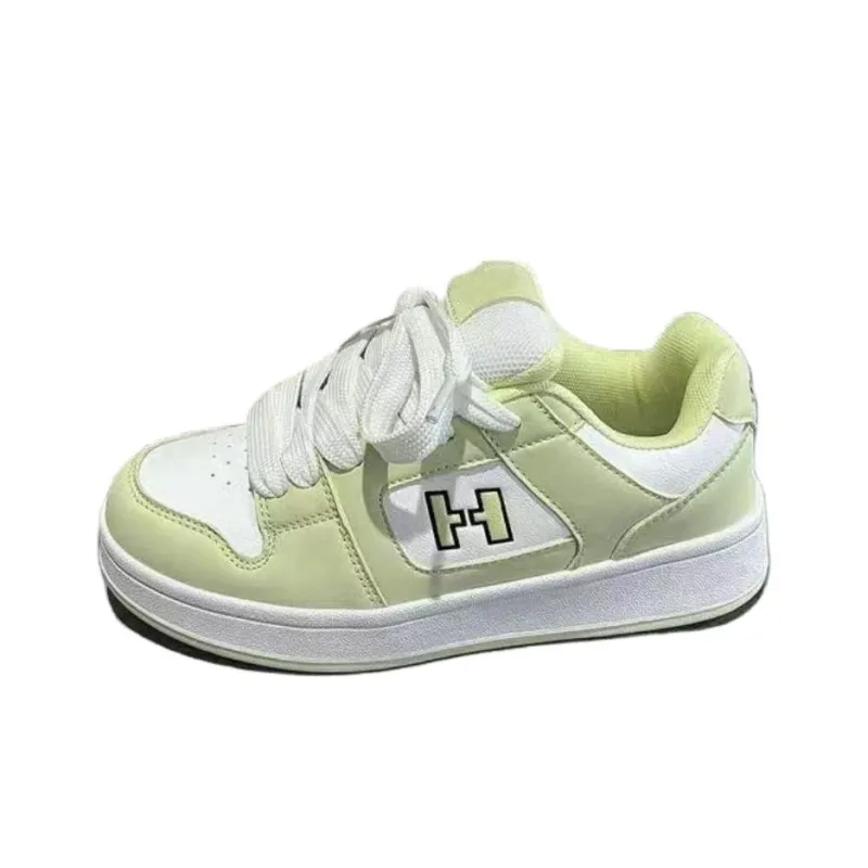 JimiXiong Low Top Skateboard Shoes Women's Light Yellow-4