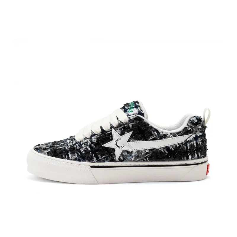PES PANDA Lightning Storm Anti Slip And Wear Resistant Height Increasing Low Top Skateboard Shoes Unisex-6