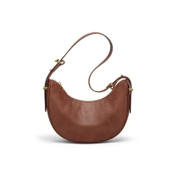 CNOLES Cow Leather Shoulder Bag Women's Dark Brown/Dark Gray
