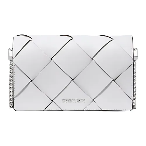 MICHAEL KORS Jet Set Leather Shoulder Bag Medium Size Women's Light White