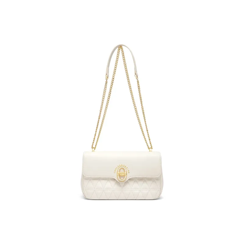 CNOLES Cow Leather Crossbody Bag Shoulder Bag Women's Cream White-0