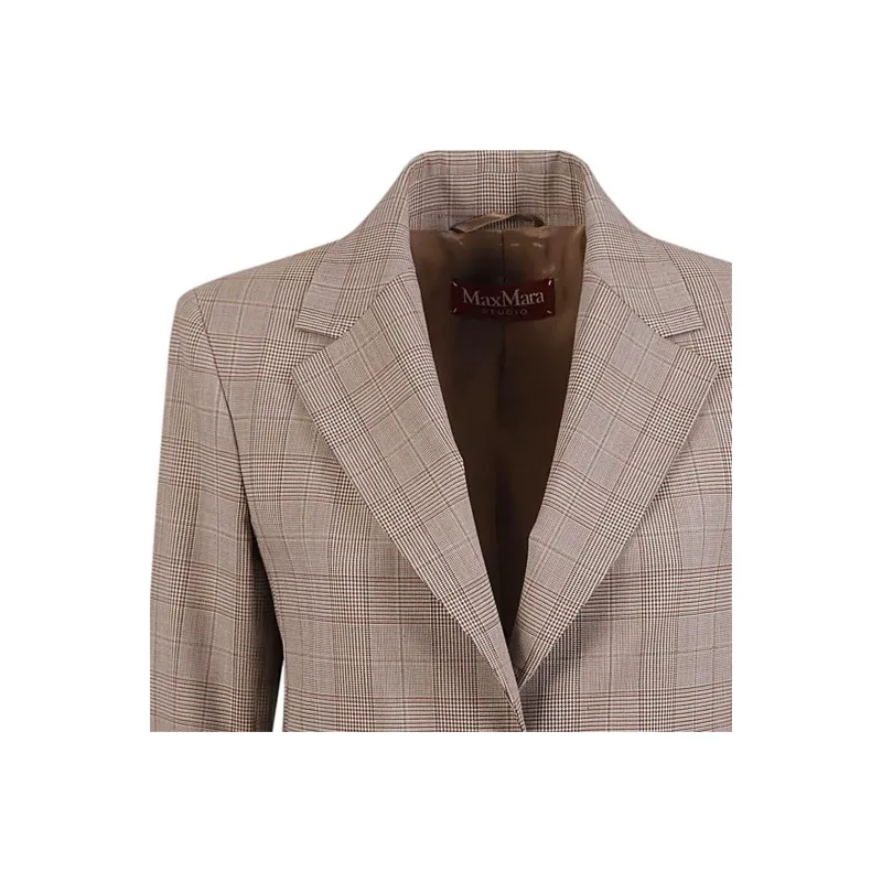 MaxMara Studio Single-Breasted Checked Jacket-2