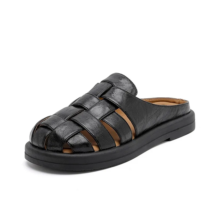 DAPHNE Rubber Sole Quiet Odor Resistant Abrasion Resistant Slip Resistant Closed Toe Slippers Women's-1