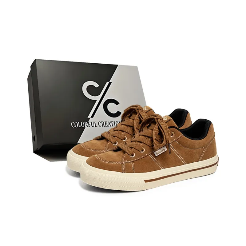 Colorful Creations Skateboard Shoes Men Low Top Black/Camel/Army Green-5