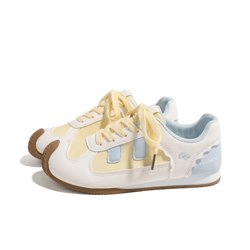 HUANQIU Lightweight, Breathable, And Slip Resistant Low Top Casual Shoes Women's Yellow Blue-1