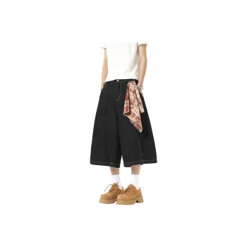 Weles Denim Shorts Unisex Black