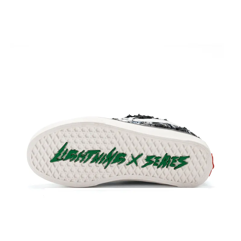 PES PANDA Lightning Storm Anti Slip And Wear Resistant Height Increasing Low Top Skateboard Shoes Unisex-8
