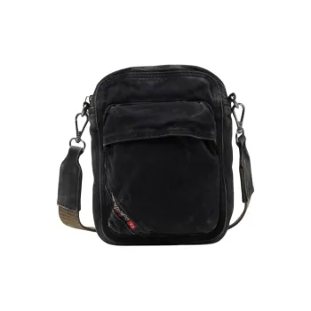 DIESEL Cotton Shoulder Bag, Crossbody Bag Men's Black