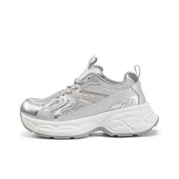 La Chapelle Low Top Chunky Sneakers Women's Silver