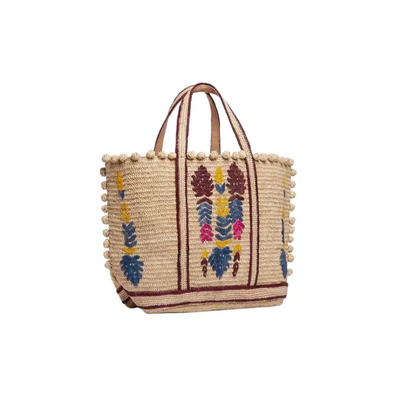 Vanessa Bruno Raffia Tote Bag, Shopping Bag, Handbag, Shoulder Bag Tubas Women's Multicolor-1