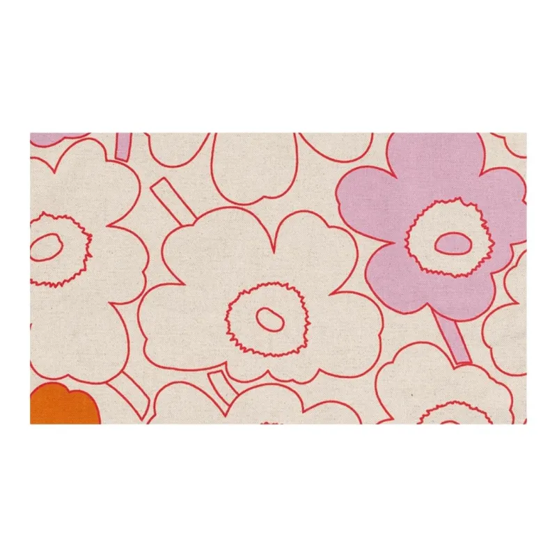 Marimekko Fabric Tote Bag, Shopping Bag, Handbag Medium Size Women's Ecru & Red & Orange-3