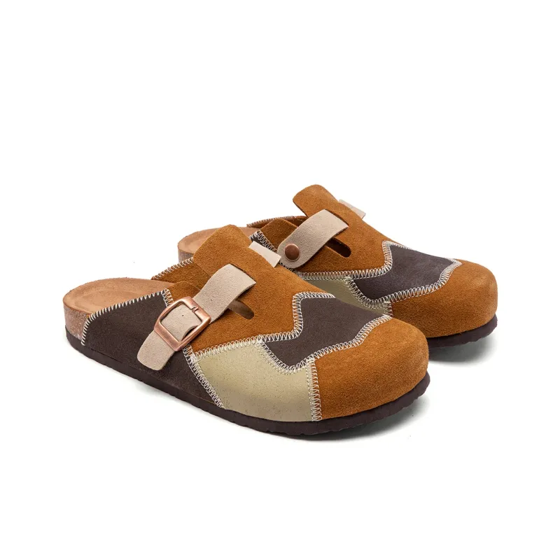 JEANSWEST Cork Sole Quiet, Odor Resistant, Slip Resistant Closed Toe Slippers Unisex-7
