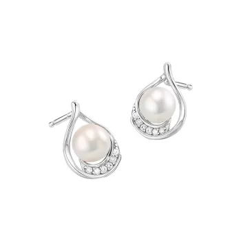 SINO GEM Pearl Stud Earrings Women's