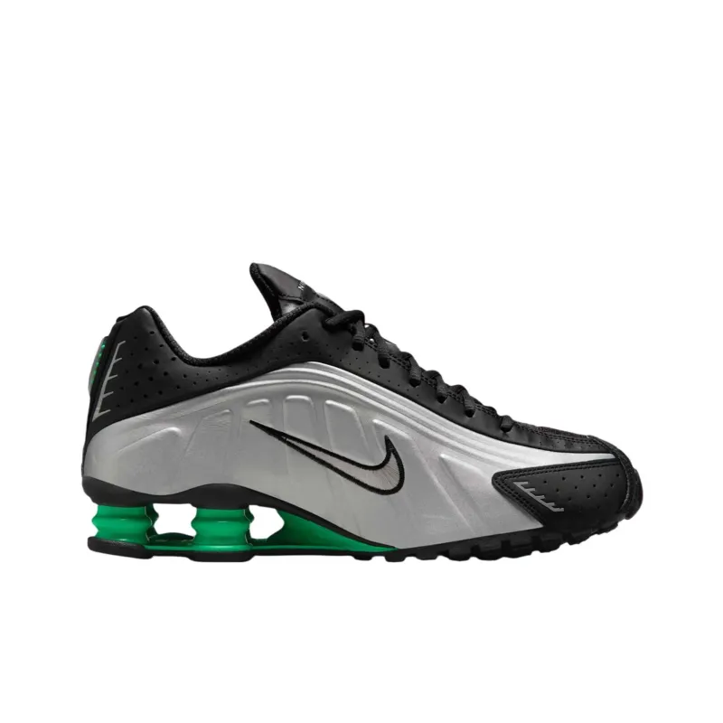 Nike Shox R4 Anti Slip Wear Resistant Low Top Running Shoes Men's Silver Black-1