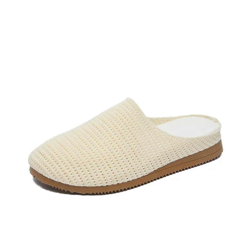 AJPAP Rubber Sole Woven Closed Toe Slippers Women's-6