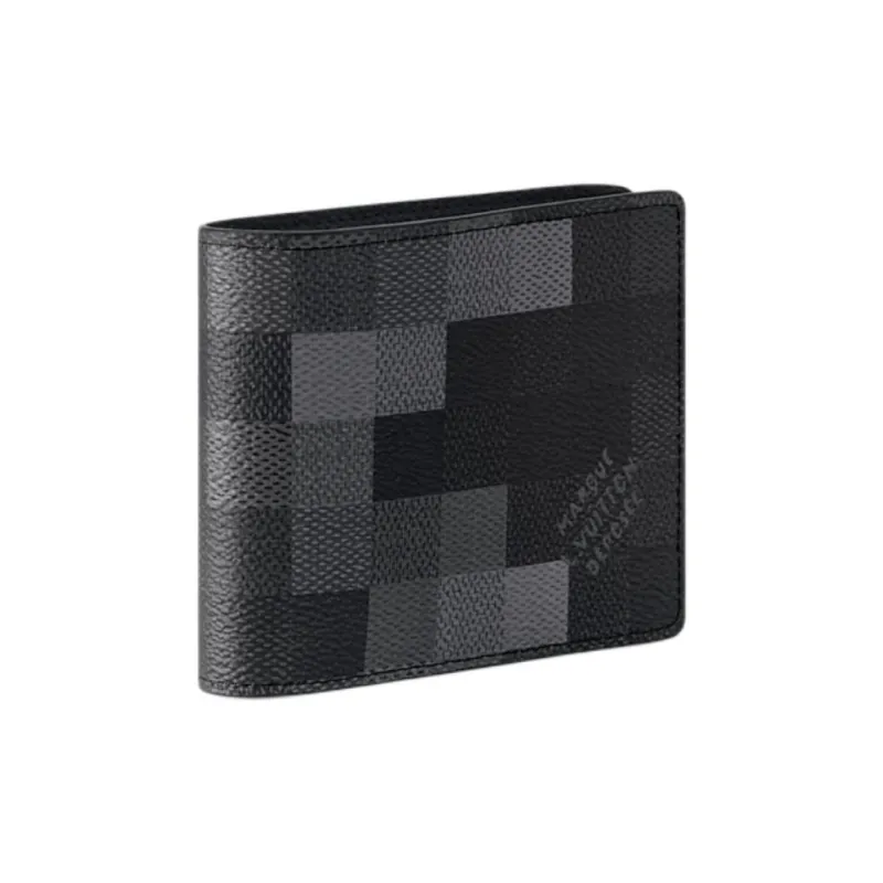 LOUIS VUITTON Slender Coated Canvas Wallet Men's Black-1