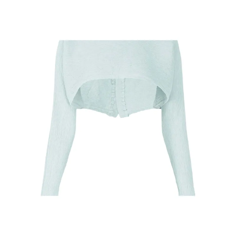 ISSEY MIYAKE Crop Top Women's Light Blue-1