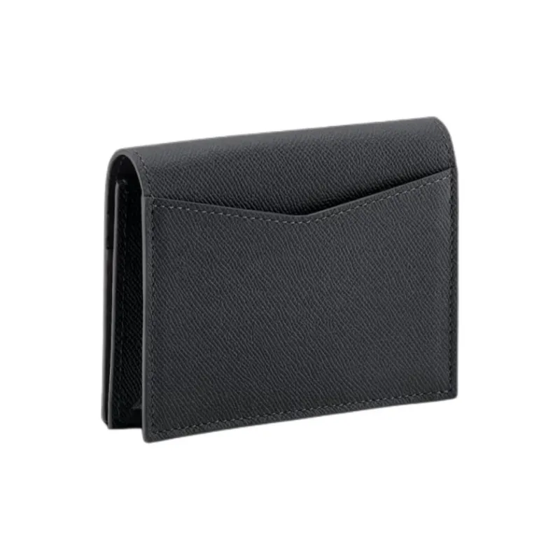 BVLGARI Calfskin Wallet Regular Men's Black-1