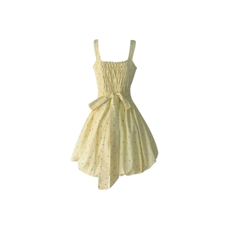 SISC Slip Dresses Women's Yellow-1