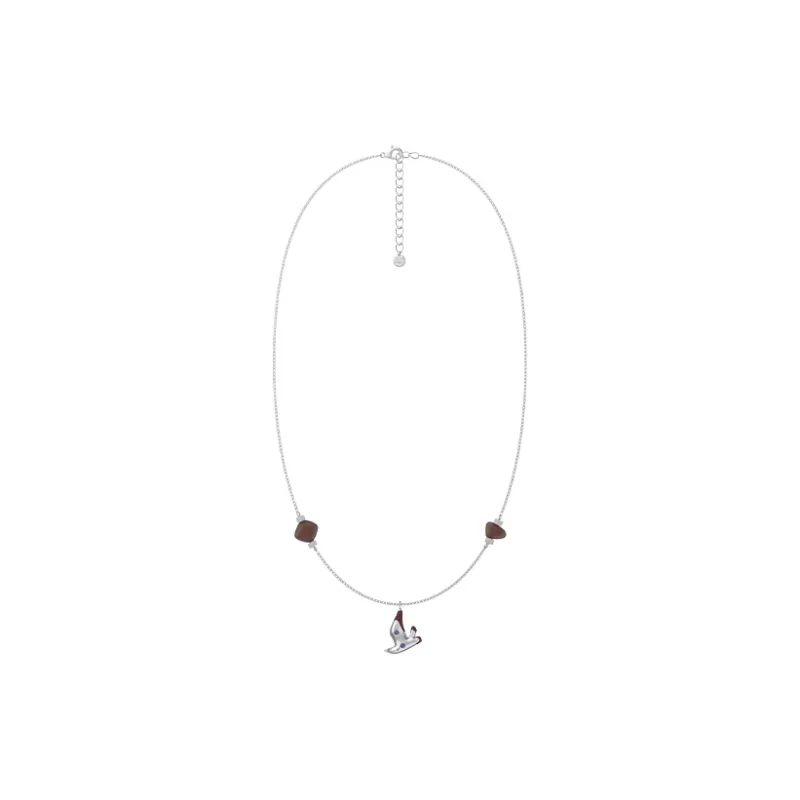GOOGMO Agate, Rhodium Plated Copper Necklaces Women's-0