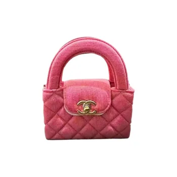 CHANEL Fabric Surface Clutch, One Shoulder Handbag Extra Mini Women's Pink