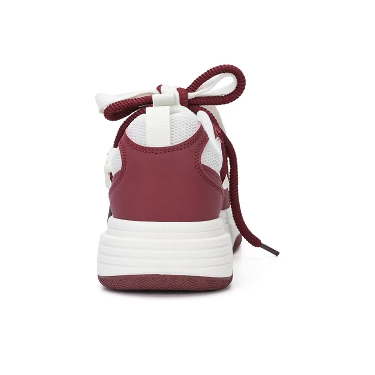 Warrior Abrasion Resistant Low Top Casual Shoes Women's White Burgundy-3