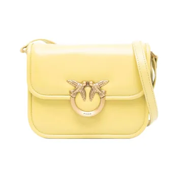 PINKO LOVE Series Calfskin Crossbody Bag, Shoulder Bag Women's Yellow