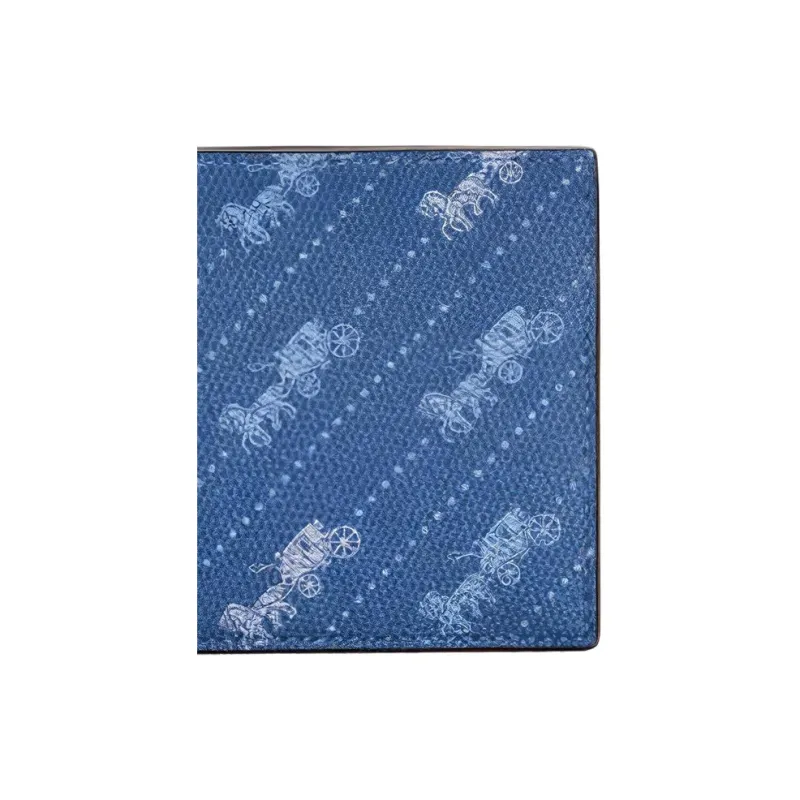 COACH Billfold Wallet Coated Canvas Card Holder Wallet Men's Light Sapphire Blue-3