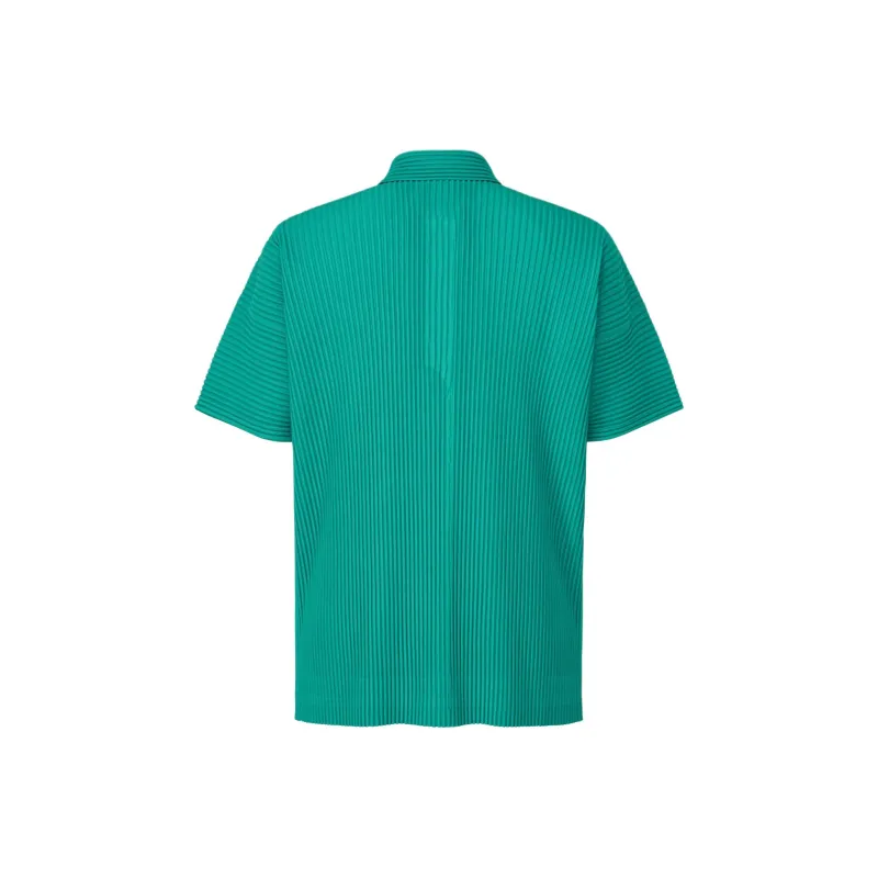 Homme Plissé Issey Miyake Polo Shirt Men's Peacock Green-1