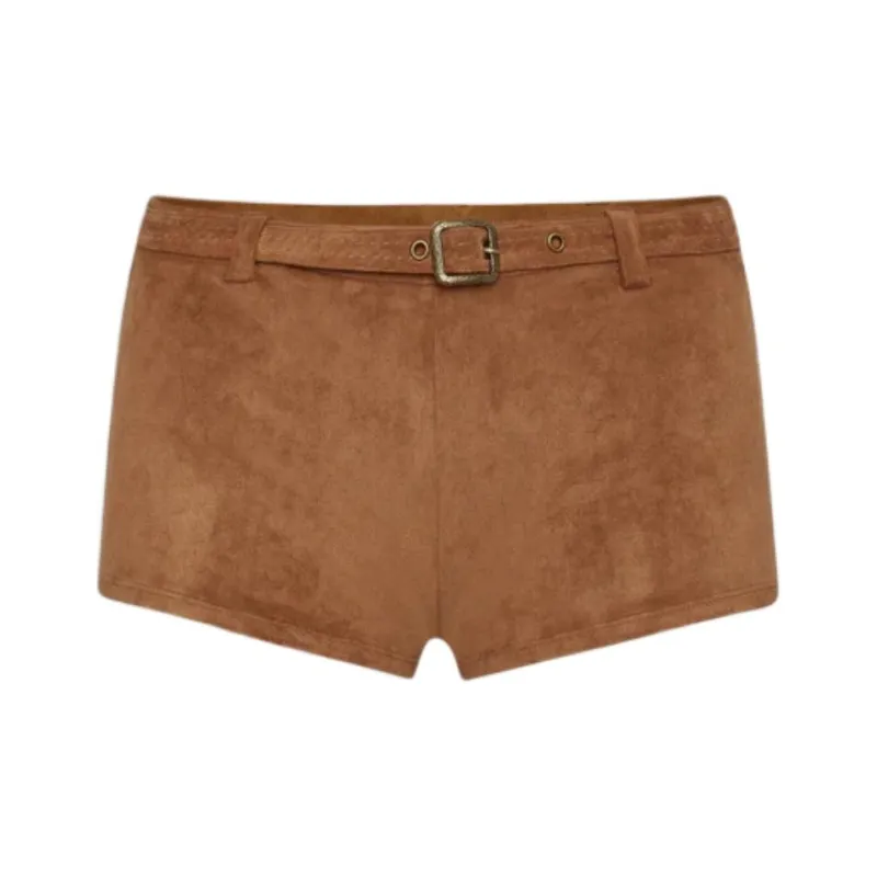 FRANKIES BIKINIS Casual Shorts Women's Brown-0