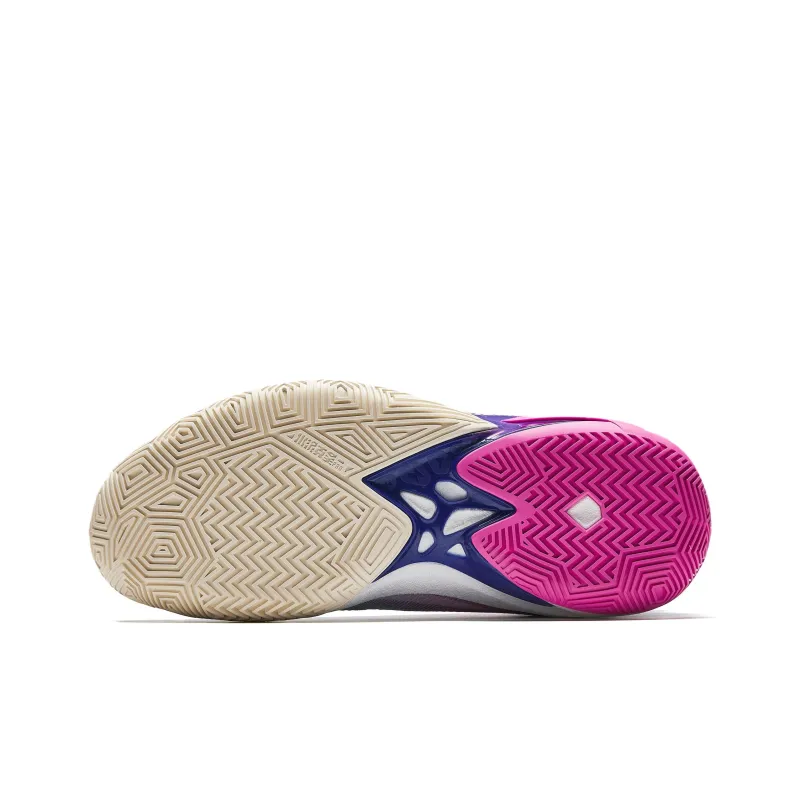 Anta Cushioning, Abrasion Resistant, And Resilient Properties Low Top Basketball Shoes Men's Green Pink Blue-5