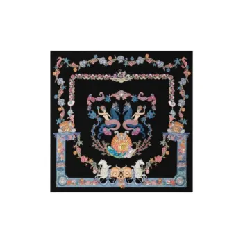 VERSACE Mulberry Silk, Twill Silk Scarves Women's Black