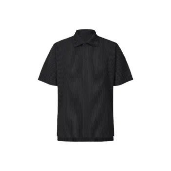 Homme Plissé Issey Miyake Polo Shirt Men's Black