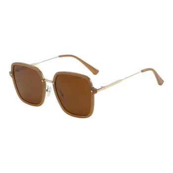 PRETTYALLUSION PC Metal Square Sunglasses Women's