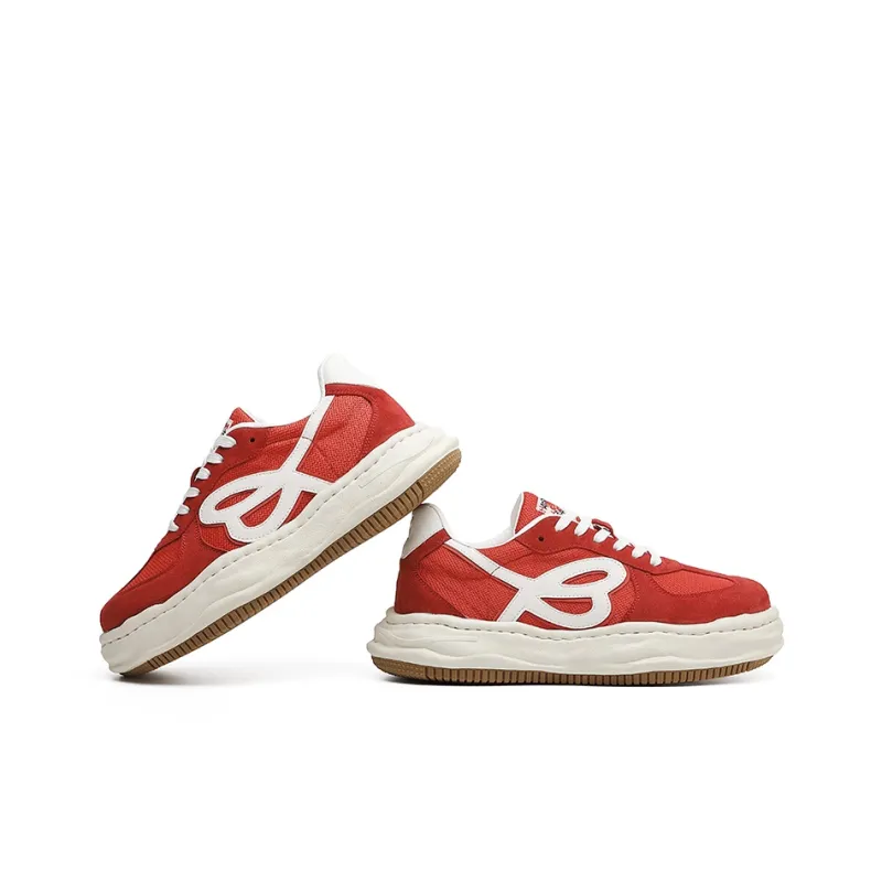 BENZI Low Top Skateboard Shoes Unisex Red-4