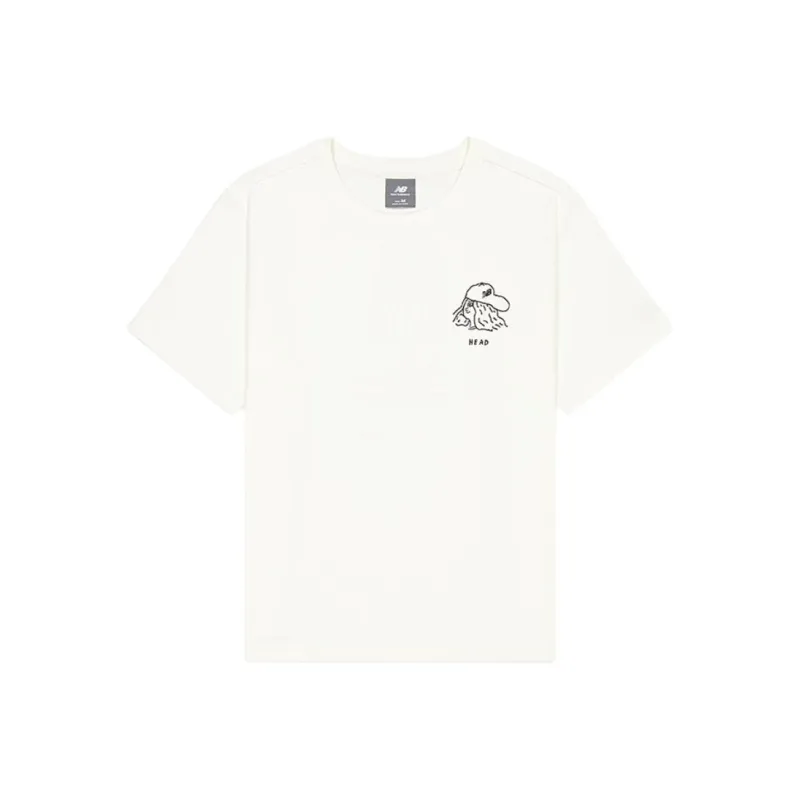 New Balance NB Grey SS25 Drop Shoulder Sleeve T Shirt Women's White-0