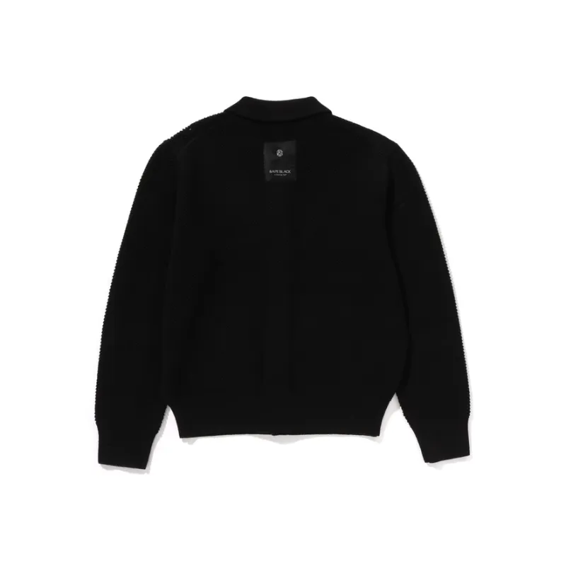 BAPE BLACK Crochet Cardigan-3