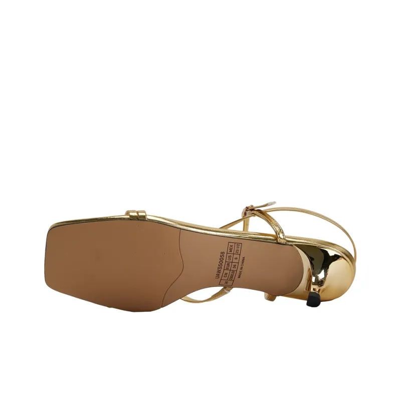 URBAN REVIVO One Strap Sandals Women's Gold-3