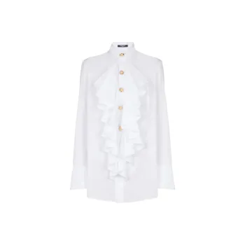 BALMAIN Ruffled Poplin Shirt