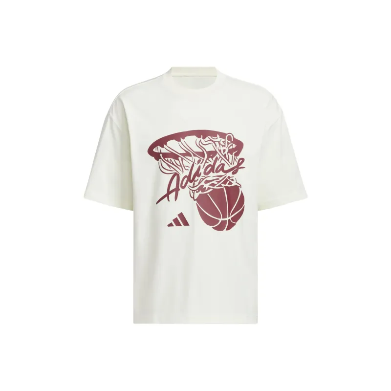 Adidas BASKETBALL SS25 T Shirt Unisex Ivory White-0