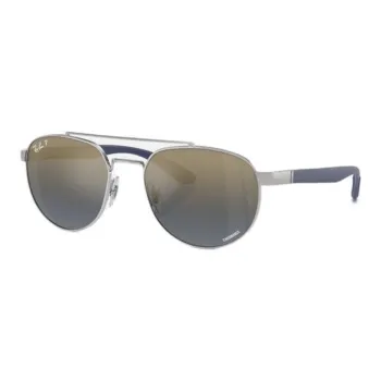 RayBan Metal Irregular Shape Sunglasses Unisex Silver