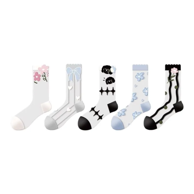 Gentle Welcome Mid Calf Socks Women's 5 Pack-2