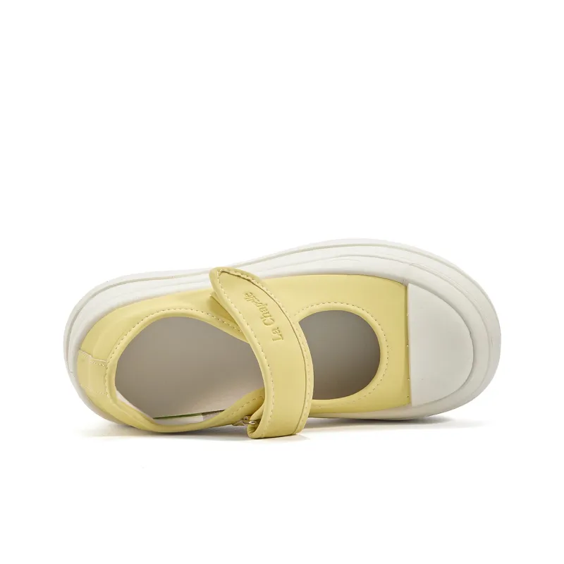 La Chapelle Anti Slip Wear Resistant Low Top Skateboard Shoes Women's Yellow-5