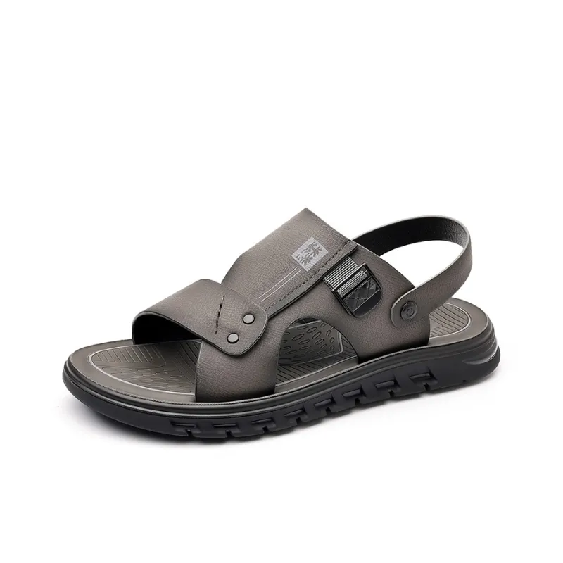 Mulinsen Beach Sandals Men Gray, Khaki-1