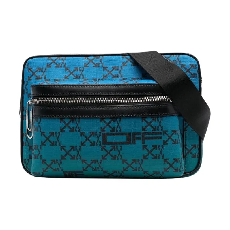 OFF WHITE Cotton Shoulder Bags Fanny Pack Men's Blue-0