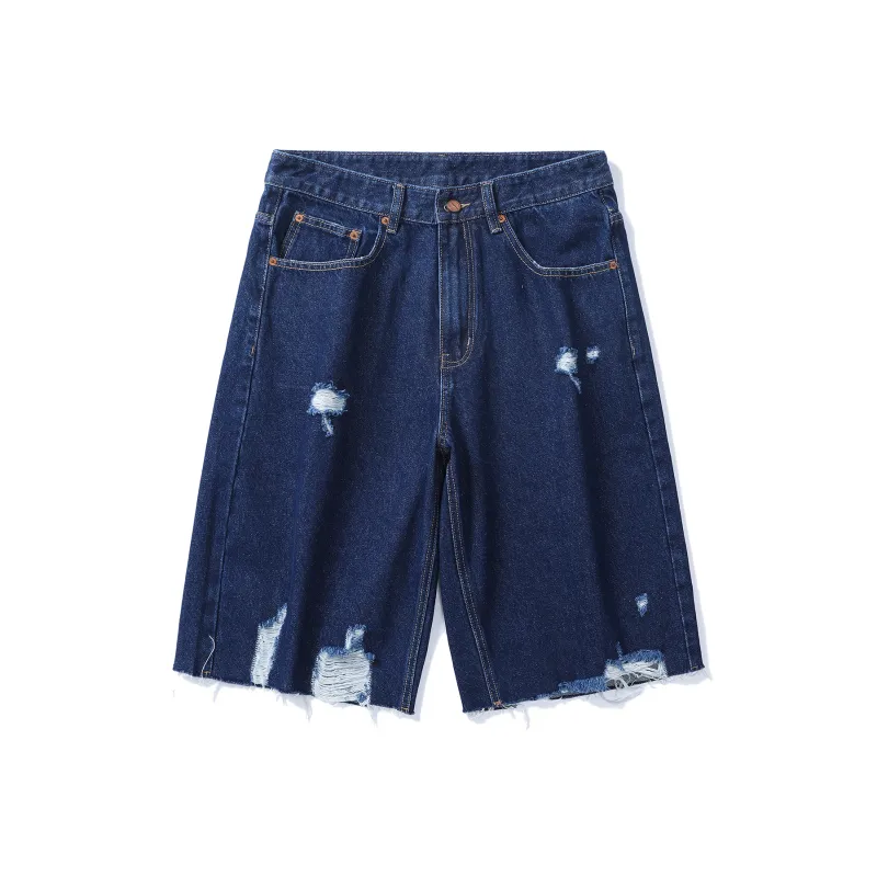 SANTASTIC Denim Shorts Men Dark Blue-0