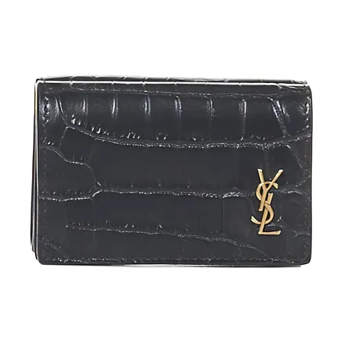 SAINT LAURENT Calfskin Card Holder, from Men's Black
